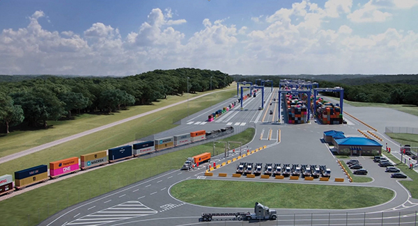 A planned 104-acre inland port, the Blue Ridge Connector, will provide a direct link to the Port of Savannah via Norfolk Southern to northeast Georgia and have a top capacity of 150,000 container lifts per year. Photo provided by Georgia Ports Authority