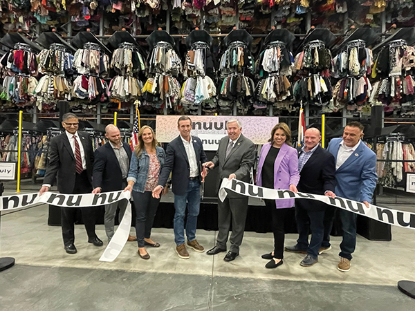 State, regional and local leaders joined Nuuly to commence operations at their new facility in Raymore, Missouri. Photo Courtesy of Missouri Partnership