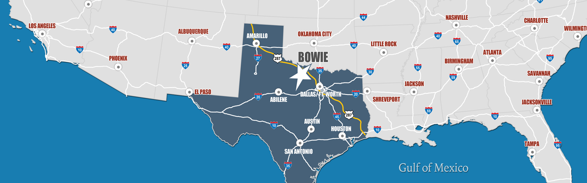 Bowie TX Economic Development map