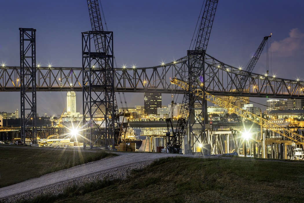 Port of Greater Baton Rouge at night