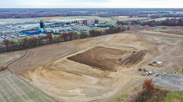 An aerial drone photo of the site’s progress taken on November 20, 2023. Image courtesy of Steve Murphy, Murphy Drone Services