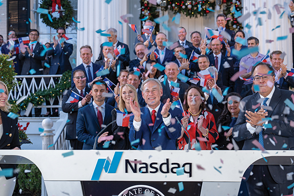 Texas is the economic powerhouse of the nation, offering boundless opportunity for companies that choose to do business here. Photo provided by Nasdaq
