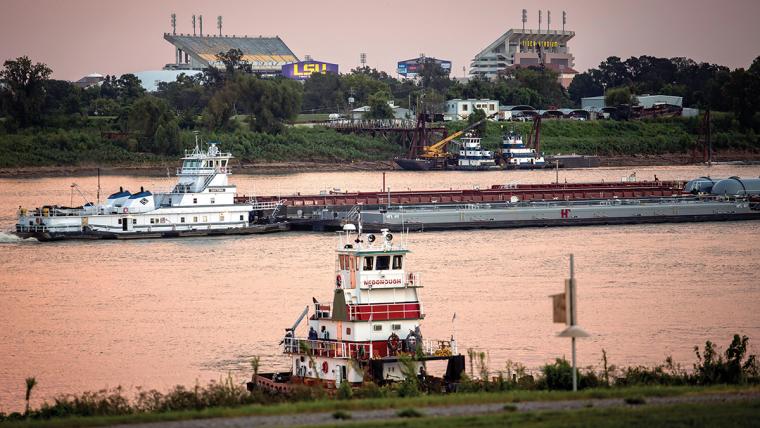 Louisiana provides access to international trade routes via six Mississippi River deep draft ports – including the Port of Greater Baton Rouge, just upriver from Louisiana State University’s iconic Tiger Stadium – which combine to carry 25 percent of all U.S. waterborne commerce. Photo Courtesy of Tim Mueller Photography