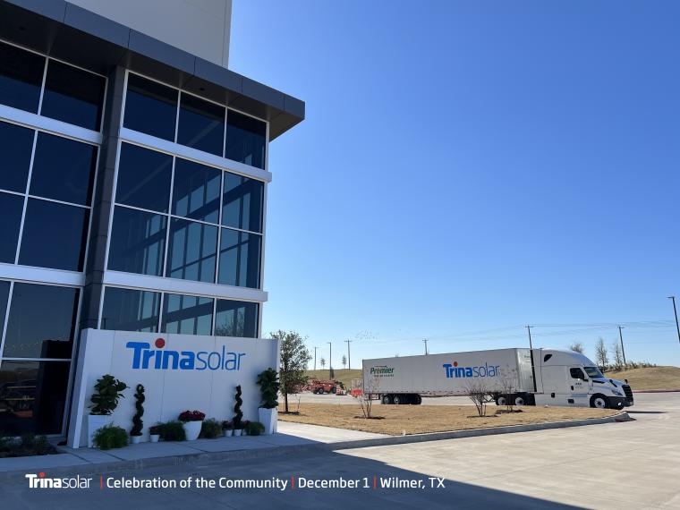TX: Trina Solar Opens New Photovoltaic Manufacturing Facility in Wilmer, Providing 1,500 Local Jobs