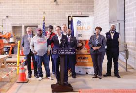 Governor Shapiro, Mayor Kenney and Philadelphia labor leaders promote job creation, economic benefits of Mid-Atlantic Clean Hydrogen Hub. Photo provided by Commonwealth Media Services. 