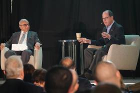 Governor Braun joins SEMI Americas leadership to discuss Indiana's growing leadership in semiconductor development and production at the first ever SEMIExpo In The Heartland. Photo provided by SEMI Americas
