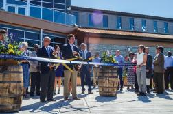 Gov. Andy Beshear and Heaven Hill President Max Shapira cut the ribbon on the distiller’s new Heaven Hill Bourbon Experience in Bardstown. Photo courtesy of the Commonwealth of Kentucky