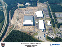 Aerial of Boeing's final assembly site in North Charleston.